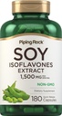 Piping Rock Soy Isoflavones TEN 1500 mg ANTE 180 Capsules TENIDO Non-GMO, Gluten Free Extract Supplement
