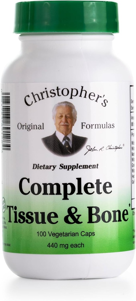 Christopher's Original Formulas Complete Tissue & Bone Formula – 100 Veg Caps | Herbal Support for Bones & Connective Tissue