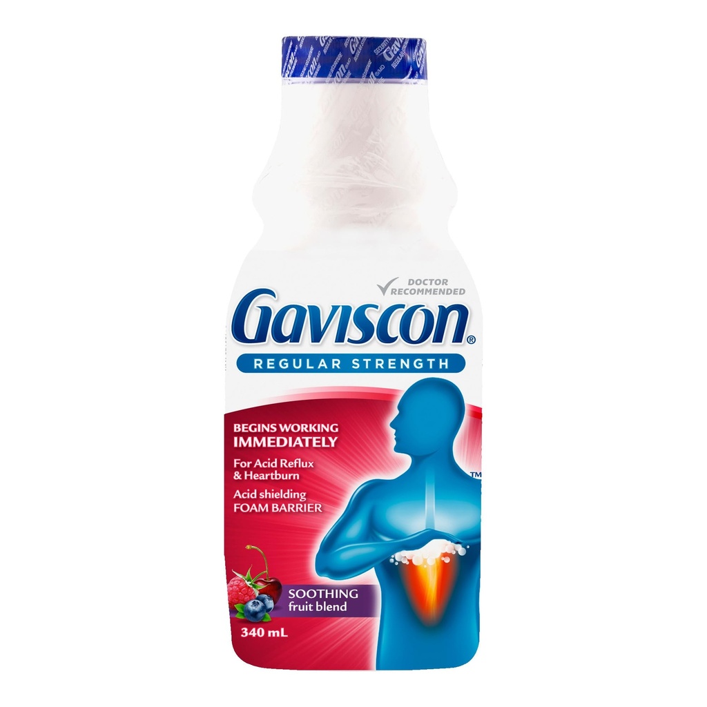 Gaviscon Fruit- Long-Lasting Acid Reflux and Heartburn Relief, 340ml