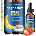 Magnesium Drops - Magnesium Glycinate Liquid Drops for Kids - Calm, Sleep, Relaxation, Bones, Brain Support with Vitamin B6, C, D3, Omega-3, L-Theanine, Zinc, Multivitamins - Strawberry Flavor 2 Fl Oz