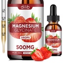 Magnesium Glycinate Supplement, Liquid Magnesium Glycinate Liquid Drops 500mg-Support Stress Relief, Relaxation, Mood, Sleep, Bone & Muscle-2 Fl Oz, Vegan, Strawberry Flavor