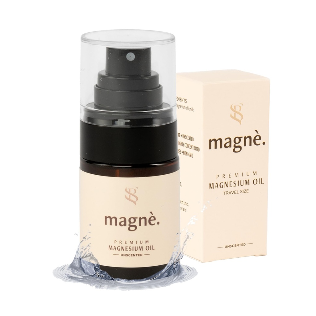 Magnesium Oil Spray for Muscle & Leg Comfort – 1 fl oz Travel Size Topical Magnesium Chloride Spray, Unscented Ultra-Fine Mist for Gym, Travel & Evening Routine