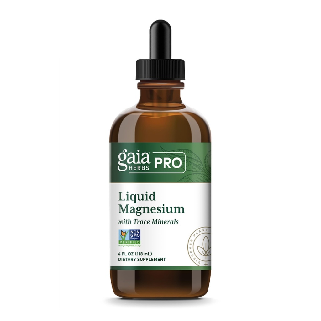 Gaia Herbs Pro Liquid Magnesium with Trace Minerals - Cellular Energy & DNA Production Support Supplement - Liquid Health Supplement with Boron Lithium Orotate & Potassium - 4 fl oz (48 Servings)