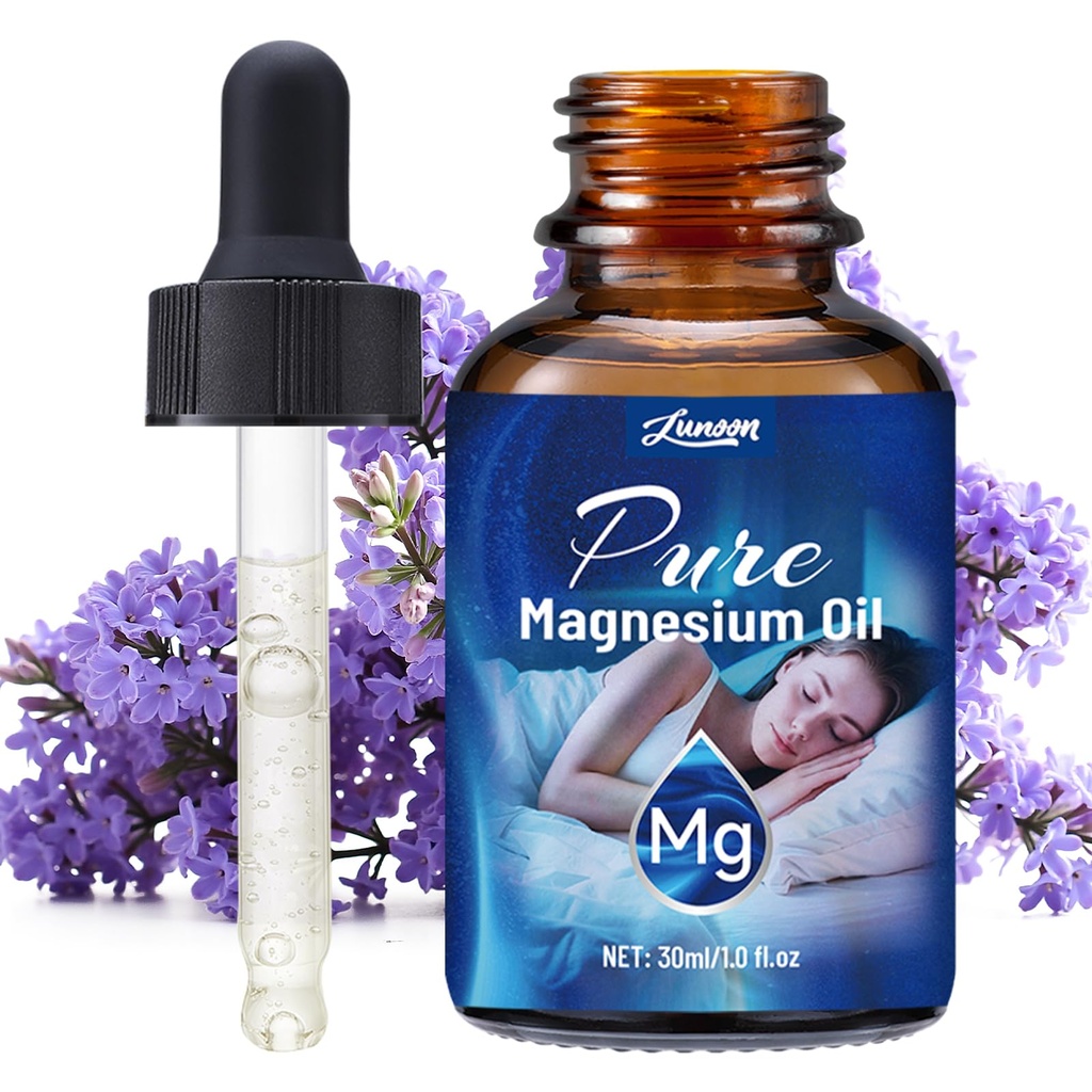 Magnesium Oil Drops -100% Organic Natural Magnesium Oil Drops -Nourish The Skin-Easy to Absorb and Use-Glass Bottle 2 fl oz