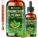10in1 Magnesium Glycinate Liquid Drop with Omega-3, Vitamin D3, Vitamin B6, Ashwagandha, L-Theanine, Turmeric, Rhodiola Rosea, Elderberry, Lemon Balm - 1 FL Oz - 30 Days Supply