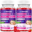 Magnesium Gummies for Kids - Magnesium Glycinate Gummies with Vitamin D3, B6, Potassium & Ashwagandha, Magnesium for Kids & Adults Relaxation, Sleep, Brain & Bone Health - Strawberry 60ct (2 Pack)