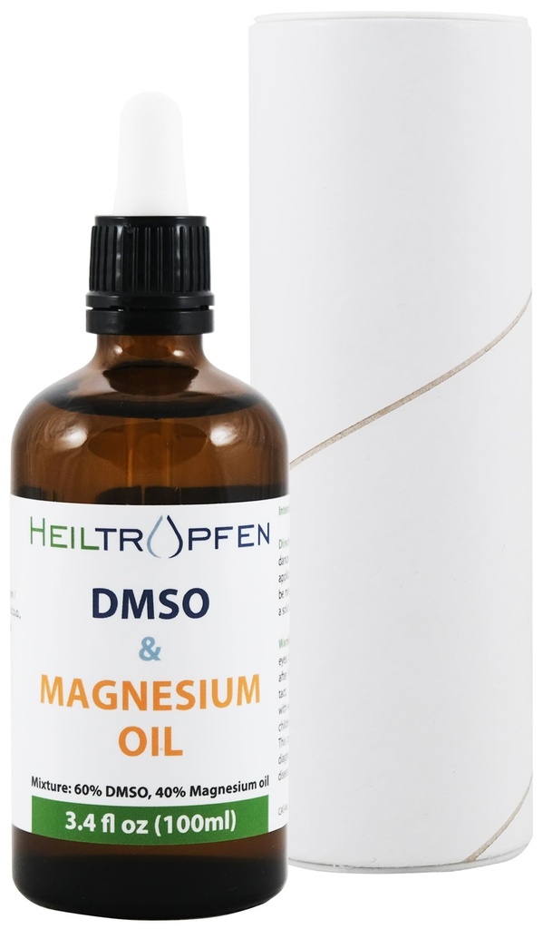 DMSO & Magnesium Oil Mixture by Dr. Hartmut Fischer (3.4 Oz), Pharmaceutical Grade Ingredients, High Purity, Low Odor, Heiltropfen®