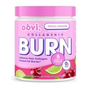Obvi Collagenic Burn Powder | Collagen Peptide Blend with GBB, Ashwagandha & Green Coffee | Boosts Metabolism, Energy, and Wellness | Supports Skin, Hair, Nails, Joints | Cherry Limeade 25 Servings