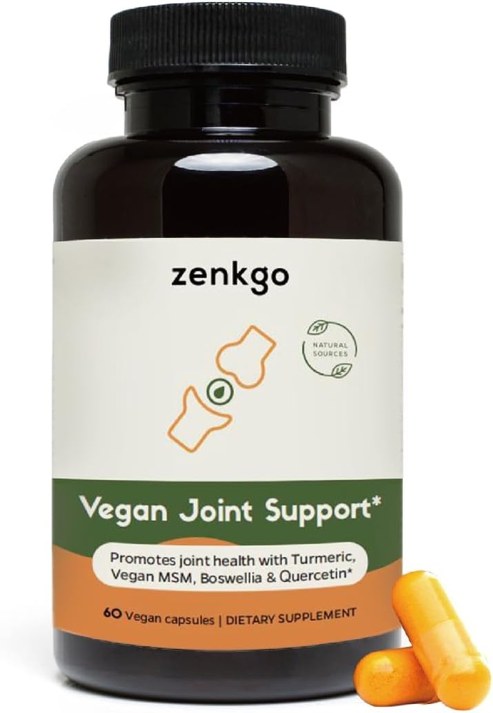Turmeric, Vegan MSM, Boswellia, Quercetin - Vegan Joint Support Suplemento, promueve la movilidad conjunta " flexibilidad, función " comodidad, reparación de cartílagos, movimiento liso, envejecimiento saludable(60Ct/30Day)