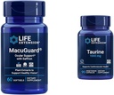 Extensión de la vida MacuGuard Eye Health Suplemento con Saffron &amp; Taurine Heart Health Capsules Bundle