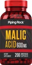 Piping Rock Malic Acid Capsules TEN 600mg ANTE 200 Píldoras TENIDO NO GMO, Gluten Free Supplement