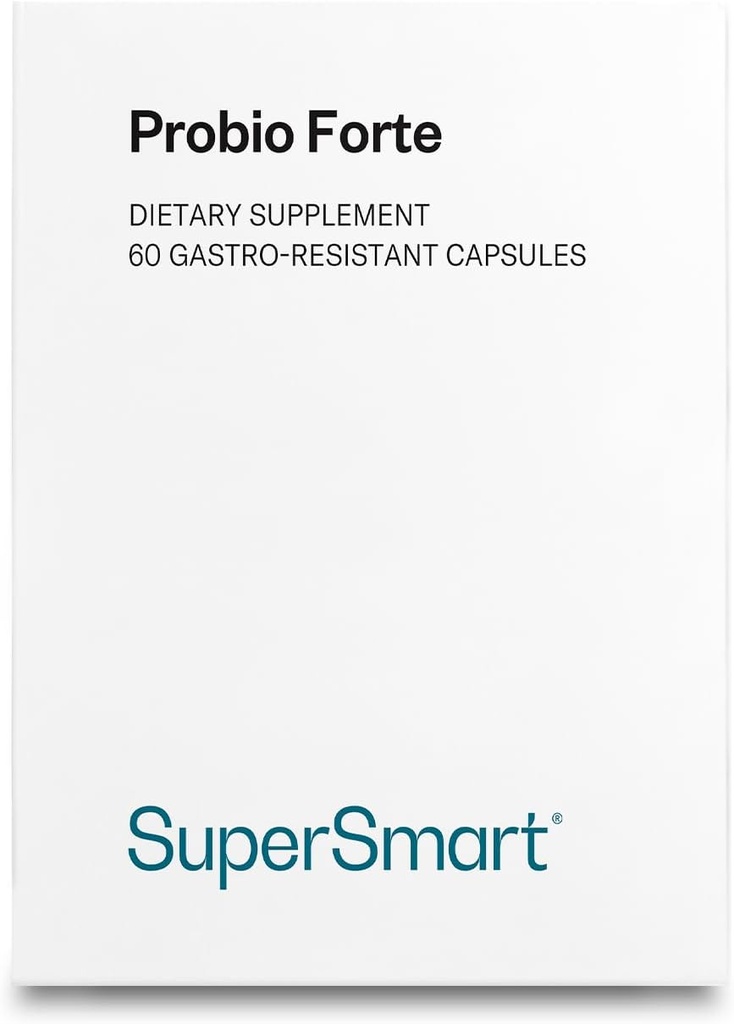 Supersmart - Probio Forte 8 Billion CFU per Capsule (Advanced Formula) - Daily Probiotics Supplement for Women & Men | Non-GMO & Gluten-Free - 60 DR Caps