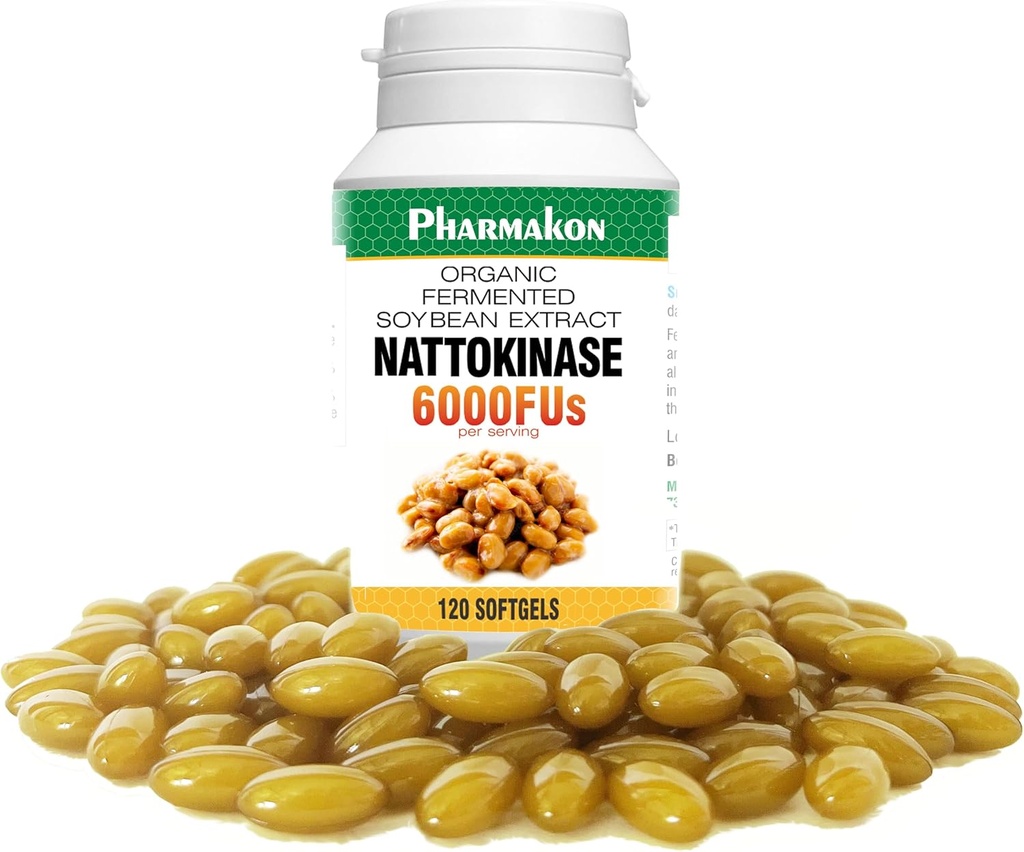 PHARMAKON Natural Nattokinase Extracto de Soya fermentada orgánica, 6000 FUs por Serving