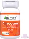 EZ Melts Dissolvable Citicoline Suplemento 250 mg, sin azúcar, 2 meses de suministro - 1 paquete