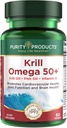 Productos de pureza Krill Omega 50 (Krill + Fish Oil Blend 1000mg + Astaxanthin 500mcg + Phospholipids 200mg + Vitamina D 500 UI) - 60 Mini Softgels