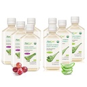 AloeCure Organic Aloe Vera Juice - 8 Bottle Sample Pack - Grape and Natural Flavor, 8x500ml