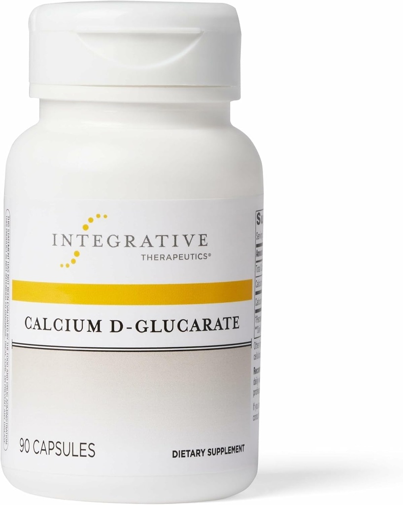 Terapéutica Integrativa Calcio D-Glucarate - Soporte diario para sistemas de desintoxicación*- Soportes Función sana de inmune " Metabolismo estrógeno* - Gluten " sin lácteos - 90 cápsulas (30 servidos)
