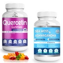 BIO VITALICA BioVitalica Sea Moss Ashwagandha & Quercetin Gummies (Bundle) with Bromelain Vitamin C and Zinc & Elderberry + Vitamin D3-5 in 1 Immune Support