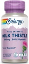 SOLARAY Milk Thistle Seed Extract 350 mg Garantizado para Contener 80% Silymarin, Soporte de Vida Tradicional, Vegan &amp; Lab Verificado para Calidad, 60 Días Garantía de Dinero, 30 Servimientos, 30 VegCaps