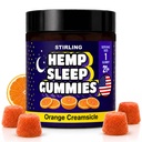 STIRLING Sleep Gummies with Hemp Seed Oil - Helps Support Sleep, Peace and Relaxation - Orange Creamsicle Flavor - Made in USA