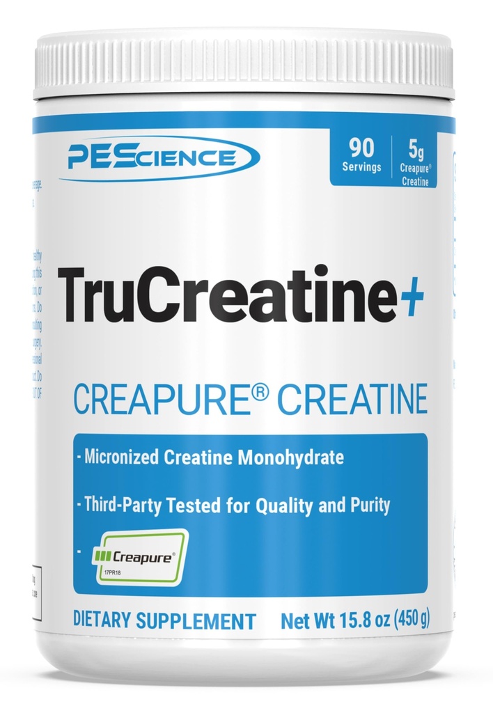 PEScience TruCreatine+ Creatine Monohydrate Powder Plus Epicatechin, Micronized Creapure Creatine for Women & Men, Supports Muscle Growth, Strength & Recovery, Cognition, 90 Servings, Unflavored