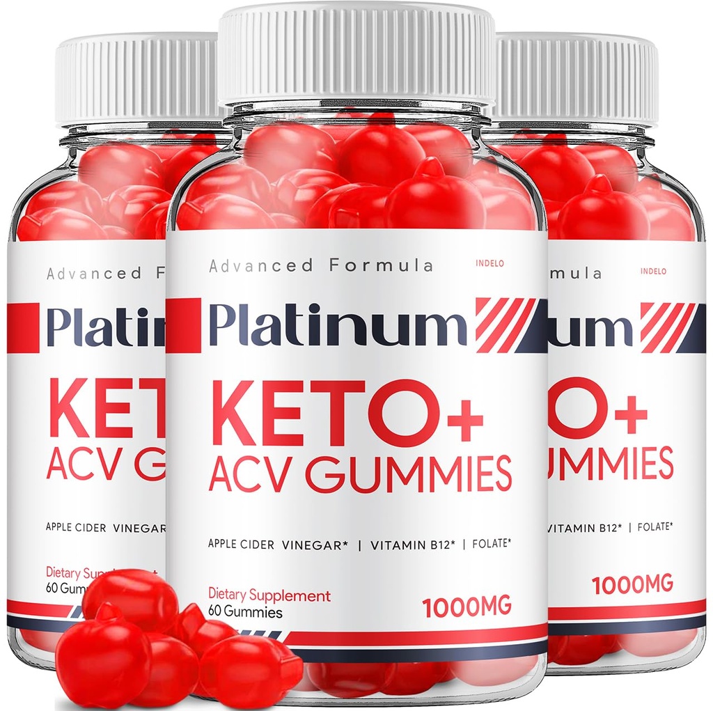 (3 Pack) Platinum Keto ACV Gummies - Advanced Formula Platinum Keto Plus ACV Gummies Apple Cider Vinegar Platinum ACV Gummies Suplemento dietético Comentarios Hombre Mujeres (180 Gummies)