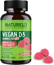 NATURELO Vegan D3 Gummies for Kids - 1000 UI Vitamina D3 - Suplemento alimenticio integral basado en plantas para niños 4 y más viejos - 60 Gummies Vegan-Friendly