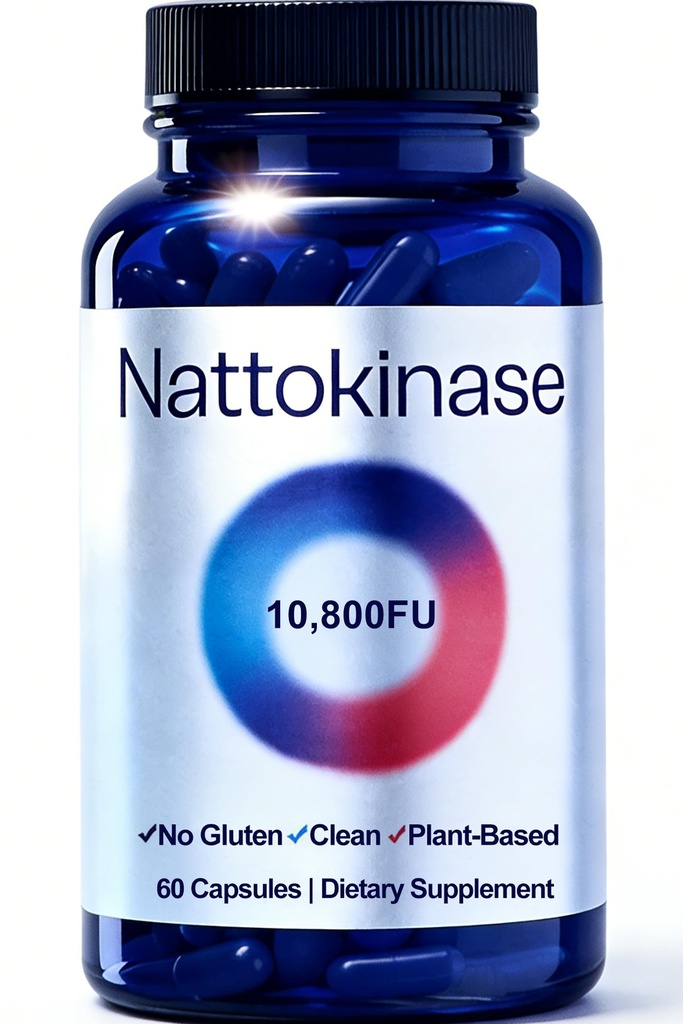 Ultimate Nattokinase 10800 fu,Nattokinase 10800 fu,Organic Nattokinase Supplement,for Daily Wellness Support – Vegan,Gluten-Free, 60 Capsules