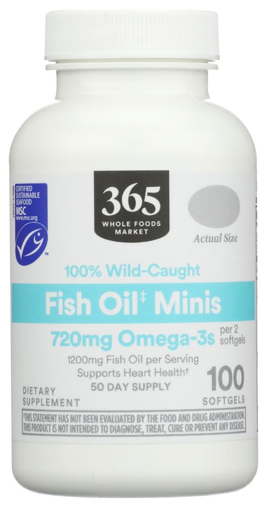365 By Whole Foods Market Fish Omega Mini Size 1000Mg, 100 Count