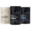 Sports Research® Multivitamin Pack - 23 Essential Vitamins & Minerals with CoQ10 & Iodine - Daily Nutrient Support + Omega-3 Fish Oil 1250 + Collagen Peptides - Hydrolyzed Type 1 & 3 Collagen Powder