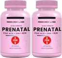 Laboratorios de Investigación Vitaminas Prenatales para Mujeres 2 Fer 1 Ad: 6X Más Bioavailable Folate Methylated Folic Acid MTHF 5 ← Apoya el Desarrollo Cerebral, Crecimiento Saludable