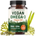 Vegan Omega 3 6 9 Algae Oil | Plant Based DHA EPA | Sustainably Sourced, No Carrageenan | Heart, Brain & Eye Health Support | Fish Oil Alternative | Omega 3 Fatty Acid Supplements | 120 Softgels