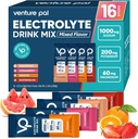 Venture Pal High Sodium Sugar Free Electrolytes Powder Packet - Hydration Packets with Vitamin, Sodium ' Potassium ← Zero Calories latitud Vegan, Keto & Paleo Friendly Electrolyte Drink Mix - 16 Sticks
