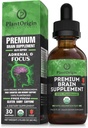 PLANTORIGIN-USDA Organic Liquid Brain Supplement – Plant-Based Nootropic Drops for Focus, Memory & Mental Clarity – Vegan, Non-GMO, Caffeine-Free, Ashwagandha, Ginseng, Ginkgo, Rhodiola – Made in USA
