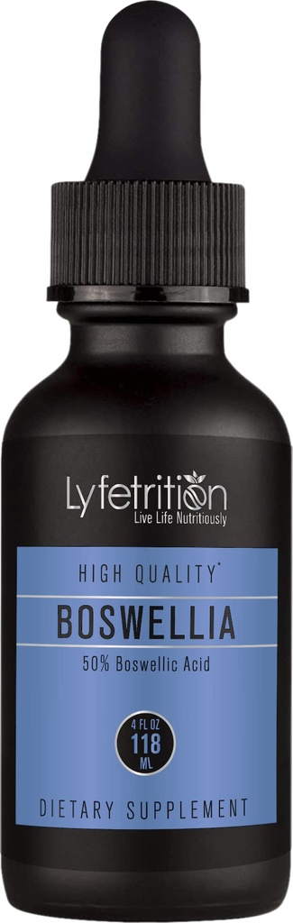 Lyfetrition Boswellia 455 mg, 4 Oz Liquid, 220 Servings, Made in USA, Quick Absorption, Quality Potent Ingredients, Third-Party Tested, Non-GMO, GMP Certified, Cruelty-Free Products