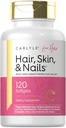 Carlyle Hair Skin and Nails Vitamin | 120 Softgels | Beauty Formula Supplement | with Biotin and Collagen Zinc, Vitamin A, B6, C & E | Non-GMO, Gluten Free