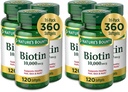 Nature's Bounty Biotin Hair Skin and Nails Vitamins,Supports Healthy Hair,Skin and Nails,10,000 mcg,120 Count (Pack of 6)