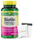 Spring Valley Biotin 5000 mcg 240 Count, Dietary Supplement for Hair Skin Nails, Hair Vitamins for Hair Loss for Women Set with Basket Goods Store