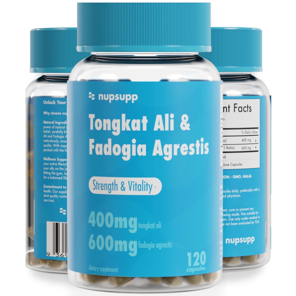 Tongkat Ali and Fadogia Agrestis 17,000mg Supplement - 120 Capsules - 2 Months Supply - 400mg Tongkat Ali - 600mg Fadogia Agrestis