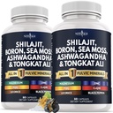 Shilajit Supplement with Sea Moss, Ashwagandha, Tongkat Ali, Boron, Magnesium - Fulvic Acid Capsules - 120 Count
