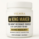 Velmira® King Maker Supplement for Men & Women 13-in-1.Sugar-Free.Energy Support.Muscle Recovery.Health Support- Zinc-Tongkat Ali-Maca-Magnesium-Vitamin D3.Supplement.120 Capsules-(1) kin.Pack of 1