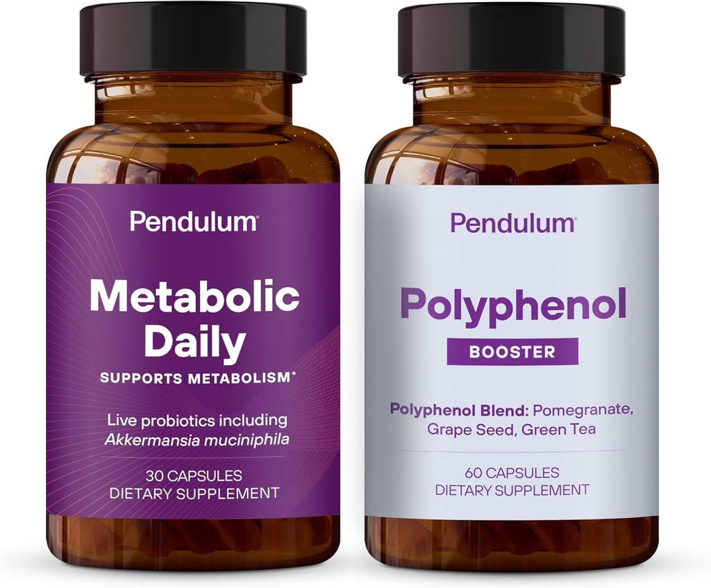 Pendulum Metabolic Daily &amp; Polyphenol Booster Bundle - Proprietary Akkermansia Probiotic Supplement Blend for Improvement Metabolism &amp; Cardio Health