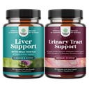 Bundle of Liver Cleanse Detox & Repair - Milk Thistle Dandelion Root Choline Beetroot Artichoke Extract and D Mannose Capsules for Urinary Tract Health - Fast Acting Super Concentrated Cranberry