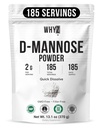 D-Mannose Powder Quick Dissolve Pure Premium Mannose Supplement Essential Powder for Supports Urinary Tract and Bladder Quick Water Soluble Formula for Drinks and Smoothies Vegan Zero-Additives, 370g