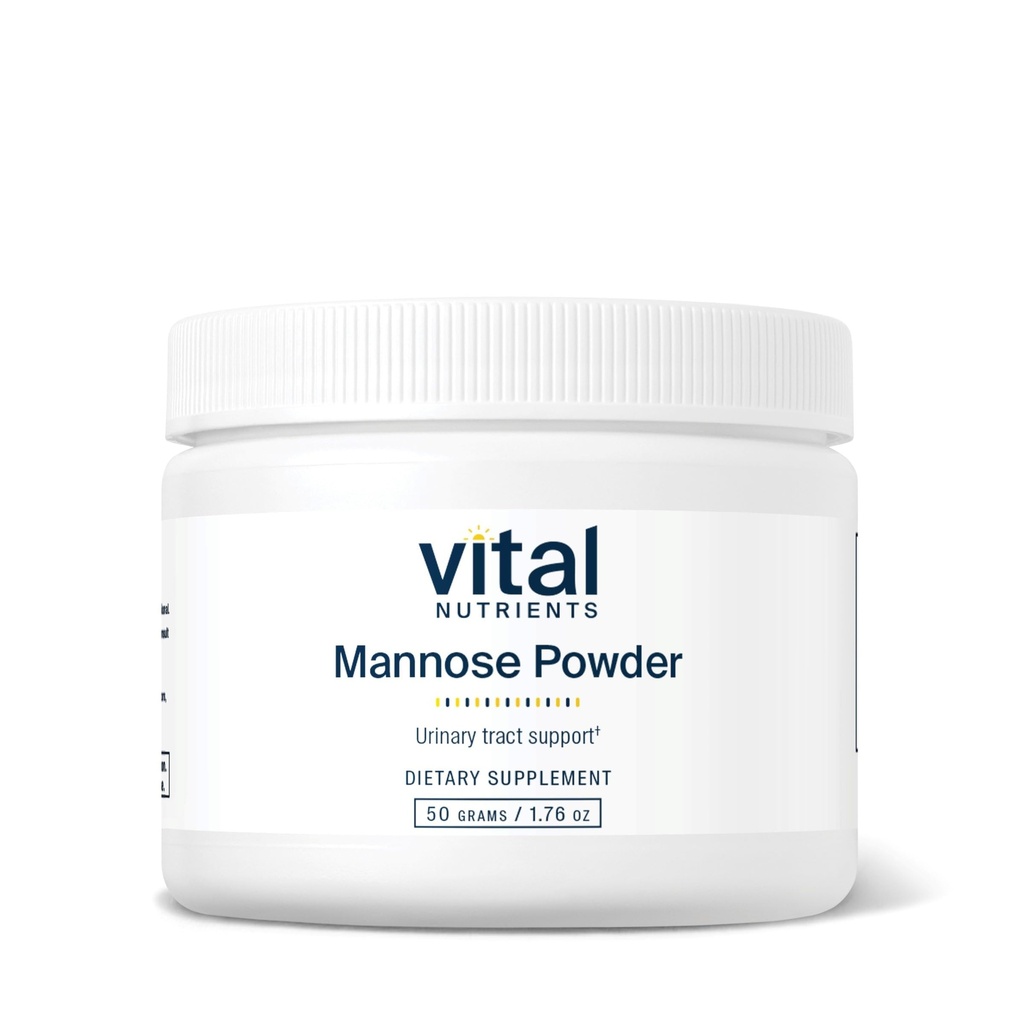 Vital Nutrients Mannose Powder 50g - Vegan D-Mannose Supplement for Urinary Tract and Bladder Support - Gluten, Dairy, Soy Free - Non-GMO - 25 Servings