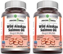 Sorprendente Omega Salvaje Aceite de Salmón de Alaska 2000mg Por Servir Suplemento de Softgels (180 Silencioso 2 Pack)
