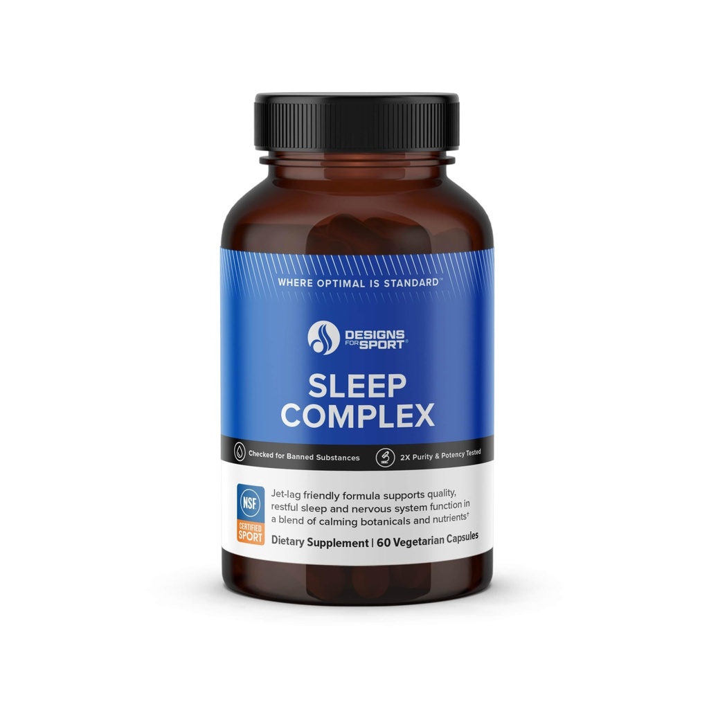 Designs for Sport Sleep Complex - Supports Relaxation & Restful Sleep* - Nutrients & Botanicals with Neurotransmitter Precursors - NSF Certified for Sport - 60 Vegetarian Capsules