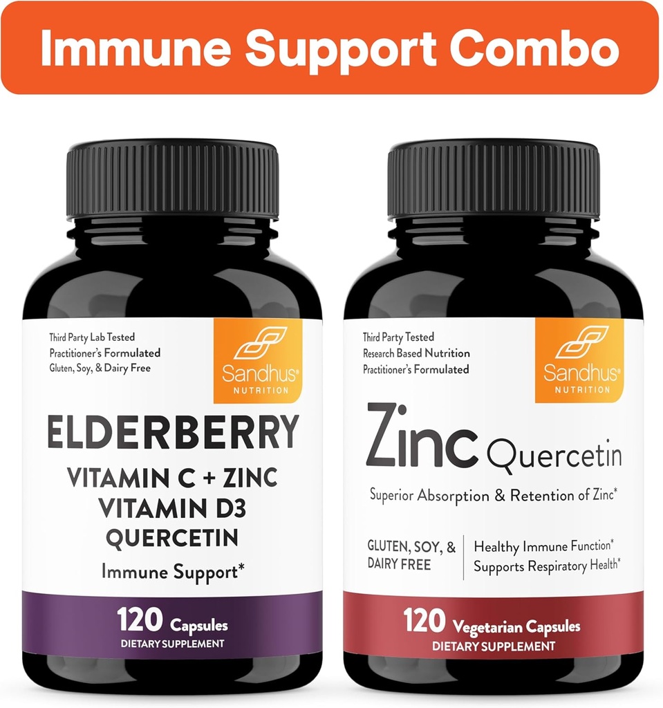 Sandhu's Immune Support Combo ← Elderberry & Zinc Quercetin Capsules Bundle ← Apoyo Immune Health