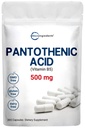 Pantothenic Acid Vitamin B5 Supplement, Vitamin B5 500mg Per Count, 365 Capsules (1 Year Supply), B-Complex Vitamin, Support Energy Production and Nervous System, Non-GMO