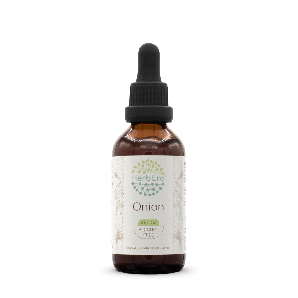Onion B60 Alcohol-Free Herbal Extract Tincture, Concentrated Liquid Drops Natural Onion (Allium Cepa) Dried Bulb (2 fl oz)